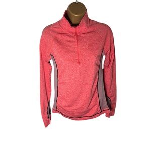 0 to 5 Stretch Quarter Zip Thumbhole Pullover Lightweight Pink XS